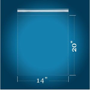 20 XX Large Clear Poly Bags - 14 x 20 inch